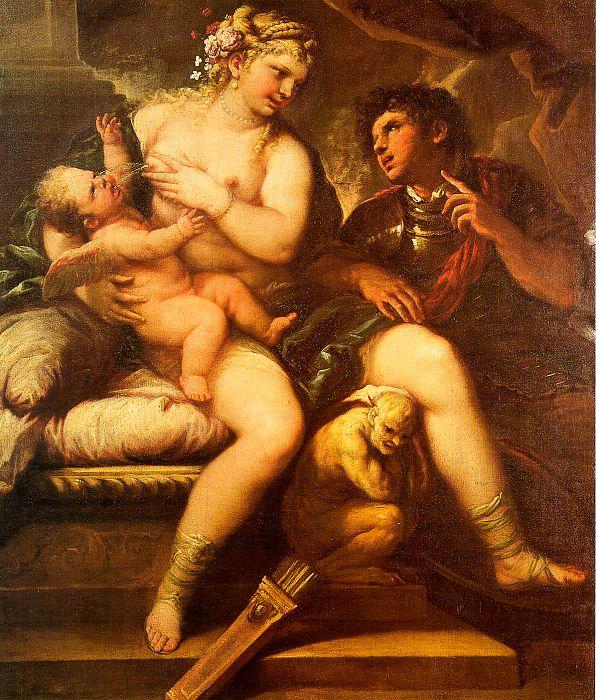 Venus, Cupid and Mars,  Luca  Giordano